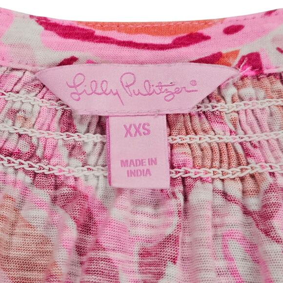 Lilly Pulitzer Shirt Womens Size XXS Pink Pout Mango Salsa Essie Tank Top Preppy - Picture 9 of 14
